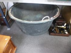 An old copper cheese vat, 99cms