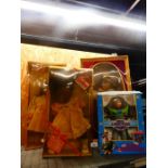 Buzz Lightyear boxed toy, three dolls. one Gameeys, Pollyland etc