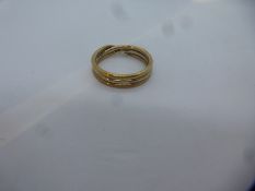 9ct gold design band ring, marked 375, 5.6g approx, size T/U