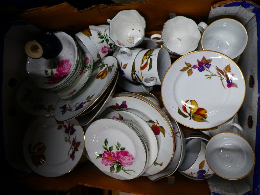 3 Boxes of mixed ceramics to incl. Royal Worcester teaware, vases, glass etc - Image 3 of 3