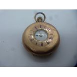 9K rose gold cased pocket watch, AF dents to case, marked 9K