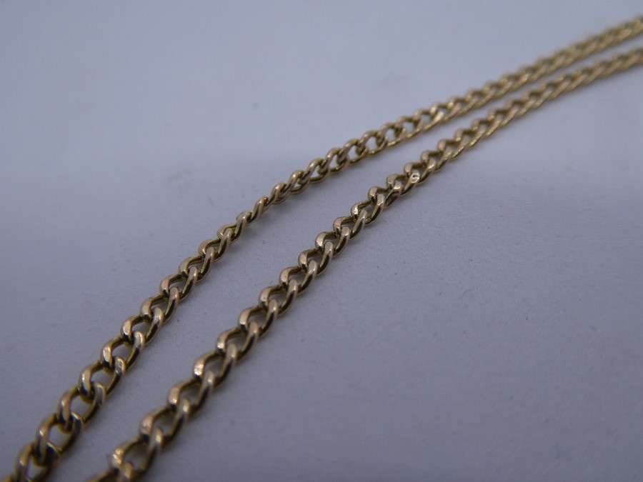 9ct yellow gold neckchain hung with a 1/4 ounce pendant in the form of a bullion bar inset with a wh - Image 3 of 3