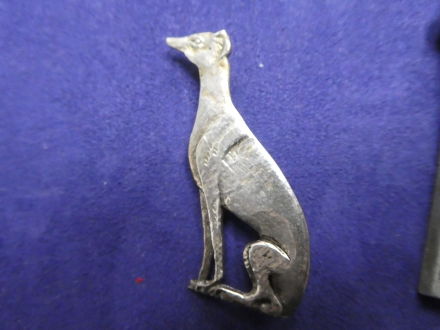 Collection of mainly silver costume jewellery to include, neck chains, charms, greyhound brooch, art - Image 3 of 6