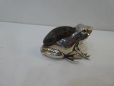 An interesting silver Edwardian frog pin cushion hallmarked Birmingham 1908, with maker's mark