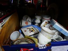 3 Boxes of glass and china incl. Royal Doulton etc