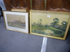 F.E. Stowe, three early 20th century watercolours, two similar by F.G Fraser and two Italian waterco