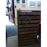 A vintage Apple rack made from pine, having 10 drawers, by E H Taylor Ltd