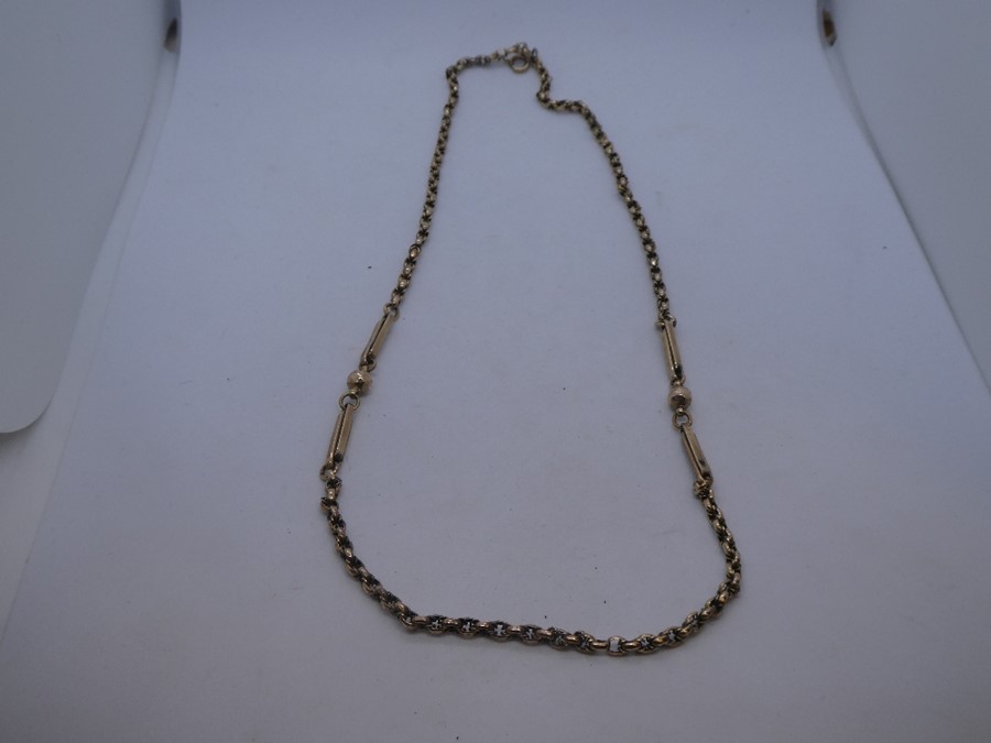 9ct yellow gold neckchain, marked 9ct, 56cm, catch does not open, approx 12.6g