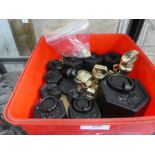 A box of brass and black weights