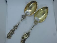 Dutch 19th century silver gilt maiden spoon.  Hallmark shows Lion Passant for period 1814 - 1953.