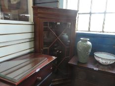 Mahogany glazed top corner cupboard