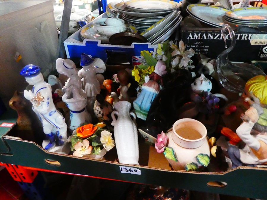 3 Boxes of mixed china, mostly figurines of bulldogs, teapots etc - Image 3 of 3