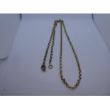 9ct yellow gold belcher chain, marked 375, approx 80cm, approx 25.7g