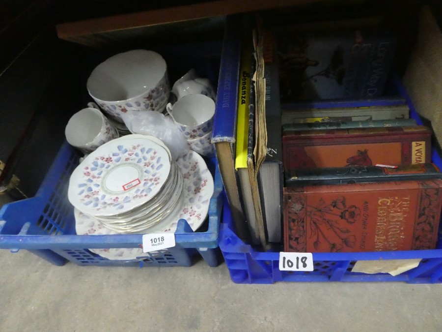 Selection of vintage china, 1970s Pouffe, books, picture etc and an organ - Image 2 of 5