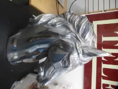 Polished aluminium horse head