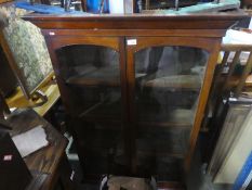 Antique mahogany glazed floor-standing book case