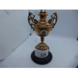 Minature 9ct yellow gold trophy, for 'Thoro'bred Champ Gold Cup, Durban 1935' 'Won by W. Jackson and