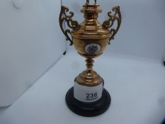 Minature 9ct yellow gold trophy, for 'Thoro'bred Champ Gold Cup, Durban 1935' 'Won by W. Jackson and