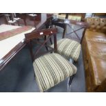 A set of 8 antique style barback dining chairs, having 'X' splats