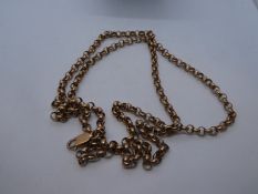 9ct Rose gold belcher chain, marked 375, approx 29.7g, 78cm