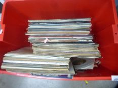 Crate of various LP records, mainly classical, Soundtracks etc