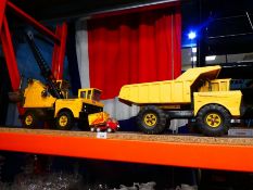 Tonka toys incl. crane and dump truck