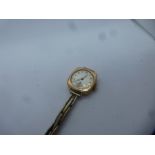 Vintage 9ct yellow gold 'Gelda' watch on a plated strap