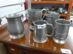 Selection of various metal tankards inscribes with various Nautical race results