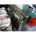 Quantity of gilt framed and other pictures including landscapes, ship scene, etc