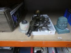 Selection of Christoffle flatware, silver plated items, figurines etc