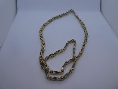 Pretty 9ct gold tri colour necklace and bracelet set, marked 375, approx 33.5g