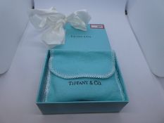 Tiffany & Co., Sterling Silver choker neckchain with oval Tiffany & Co plaque, in case and box