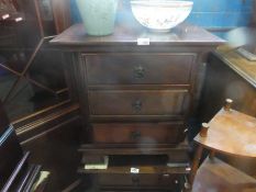 Pair of mahogany 3 drawer bedside chests