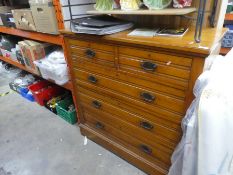 Solid wood 2 drawer over 3 drawer chest of drawers