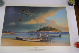 Robert Taylor A time for Heroes a limited edition coloured print with numerous pencil signatures, un