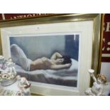 Two similar limited edition pencil signed prints of female nudes by Domingo