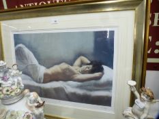 Two similar limited edition pencil signed prints of female nudes by Domingo