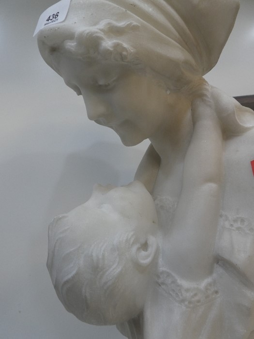 Late 19th Century white marble bust of a mother and her child possibly continental signed 'A. Guerri - Image 6 of 11