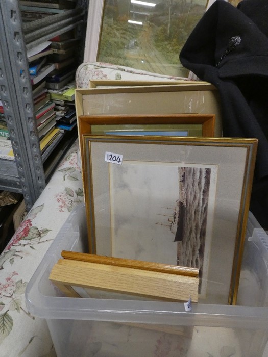 Two boxes of various pictures and prints to include Oriana ship, other boat and country themes - Image 3 of 3