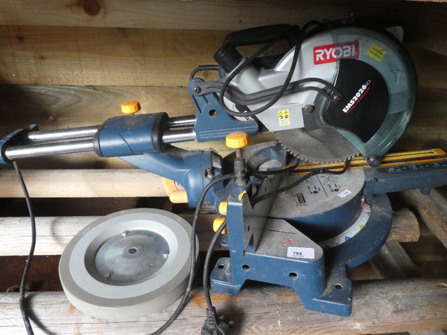 A RYOBI mitre saw