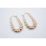 9ct Gold twisted design hoop earrings 1.8g