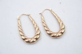 9ct Gold twisted design hoop earrings 1.8g