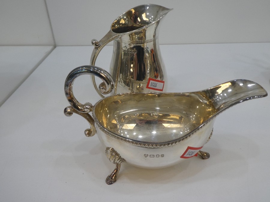 A high quality silver milk jug, heavy, hallmarked Sheffield 1937, Harrison Brothers and Hawson, with