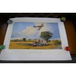 Robert Taylor a coloured print ' Fight for the sky' 29/50 with numerous pencil signatures unframed