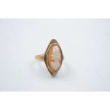 9ct gold antique carved shell cameo ring 3.9g