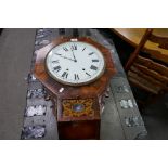 A Victorian rosewood drop dial wall clock