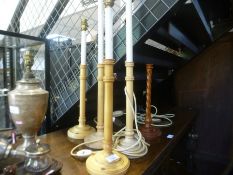 2 Pairs of David Hicks table lamps and one other - two having motifs