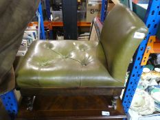 Green child's studded leather chaise longue