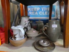 Selection of various pottery items - Studio pottery from 1970s and 80s, including pots, vases, goble