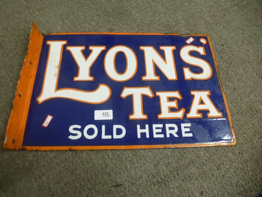 Two old enamel signs for Lyons Tea and Park Drive plain and Corked tipped cigarettes - Image 2 of 3